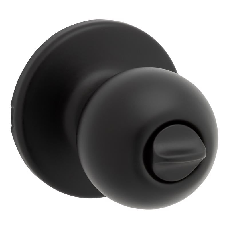 Kwikset Polo Matte Black Bed and Bath Knob Right or Left Handed