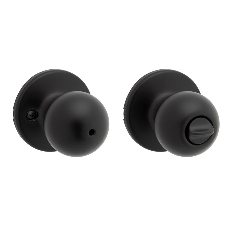 Kwikset Polo Matte Black Bed and Bath Knob Right or Left Handed