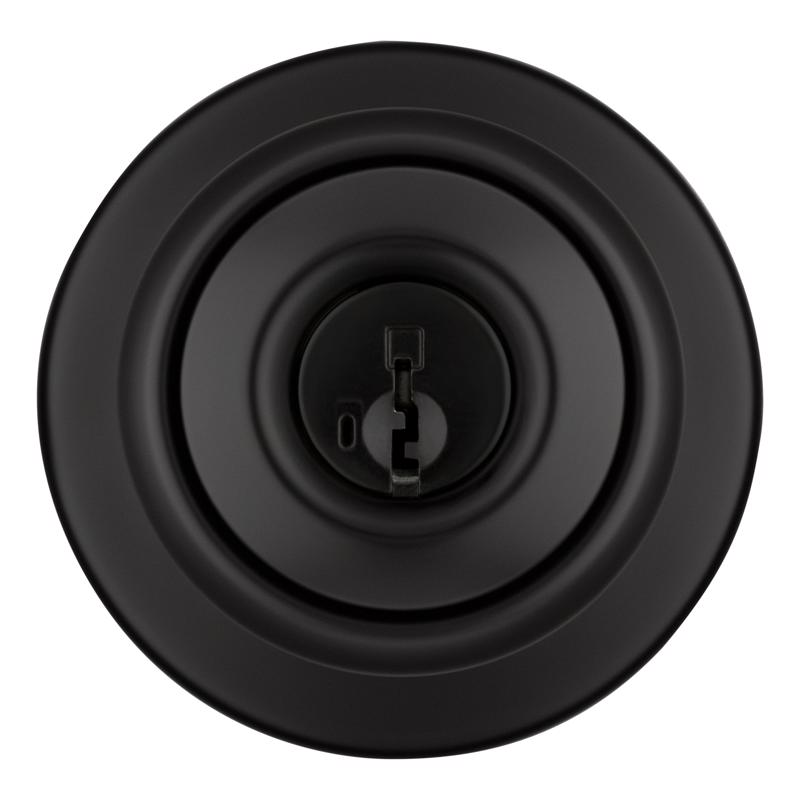 Kwikset Polo Traditional Matte Black Keyed Entry Door Knob 1-3/4 in.