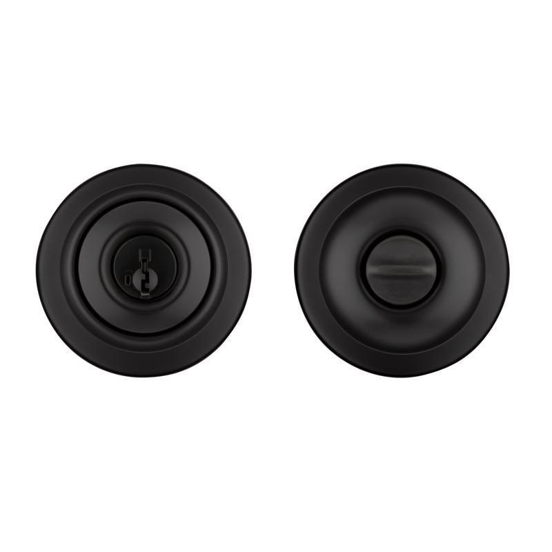 Kwikset Polo Traditional Matte Black Keyed Entry Door Knob 1-3/4 in.