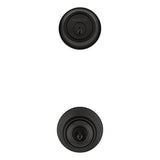 Kwikset Polo Traditional Matte Black Deadbolt and Entry Door Knob 1-3/4 in.