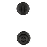 Kwikset Polo Traditional Matte Black Deadbolt and Entry Door Knob 1-3/4 in.