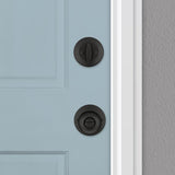 Kwikset Polo Traditional Matte Black Deadbolt and Entry Door Knob 1-3/4 in.