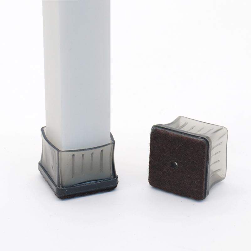 Ace Felt/Plastic Leg Tip Clear Square 0.59 - 0.70 in. W 8 pk