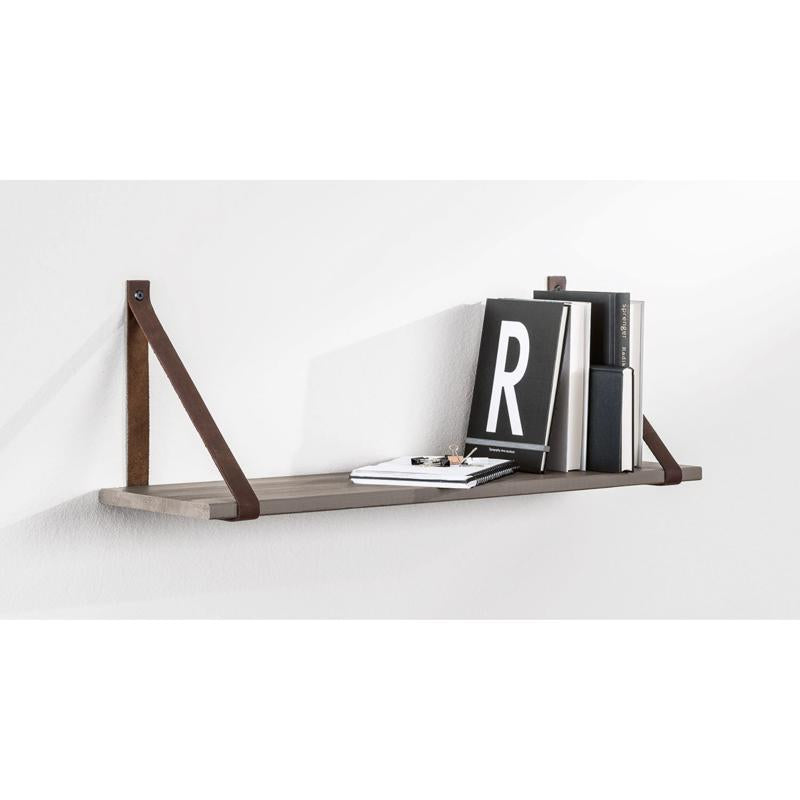 Dolle Loop 9.4 in. H X 1.2 in. W X 9.8 in. D Brown Leather Shelf Bracket