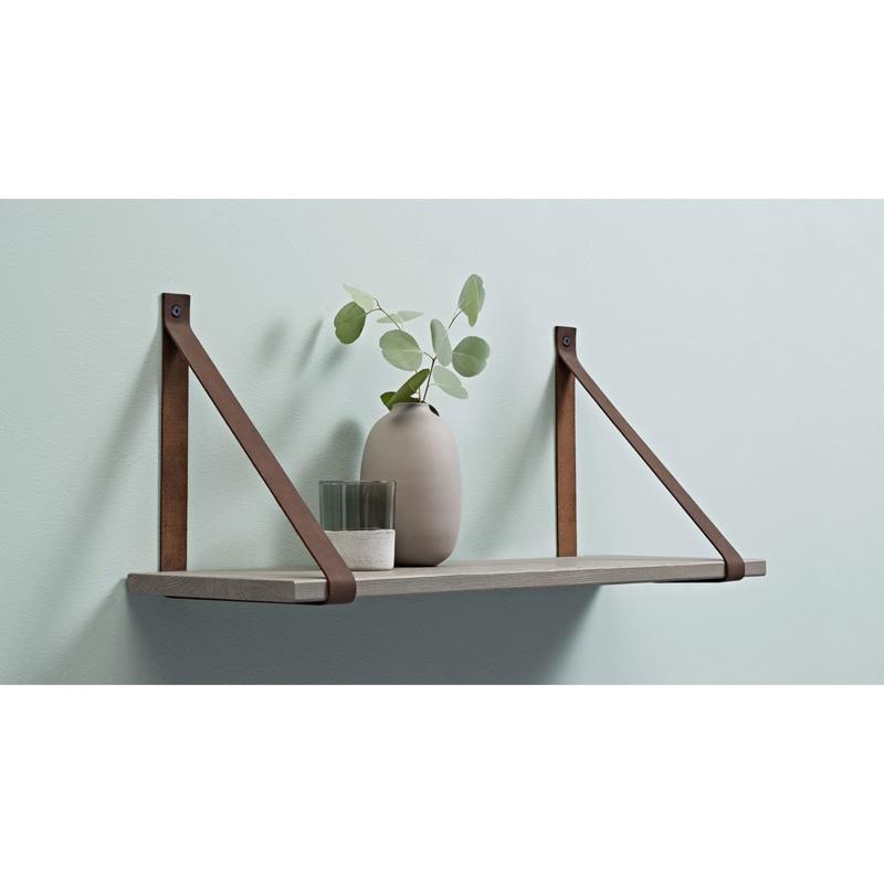 Dolle Loop 9.4 in. H X 1.2 in. W X 9.8 in. D Brown Leather Shelf Bracket