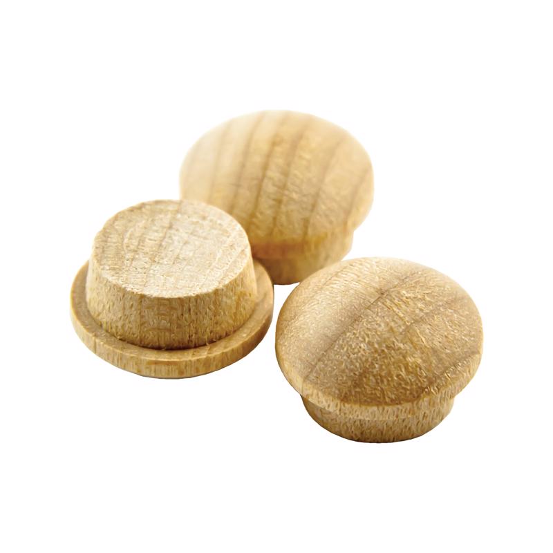 BTTN PLG RND BIRCH 3/8"