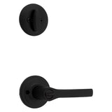 Kwikset Matte Black Lever and Single Cylinder Deadbolt KW1 1-3/4 in.