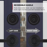 Kwikset Matte Black Lever and Single Cylinder Deadbolt KW1 1-3/4 in.