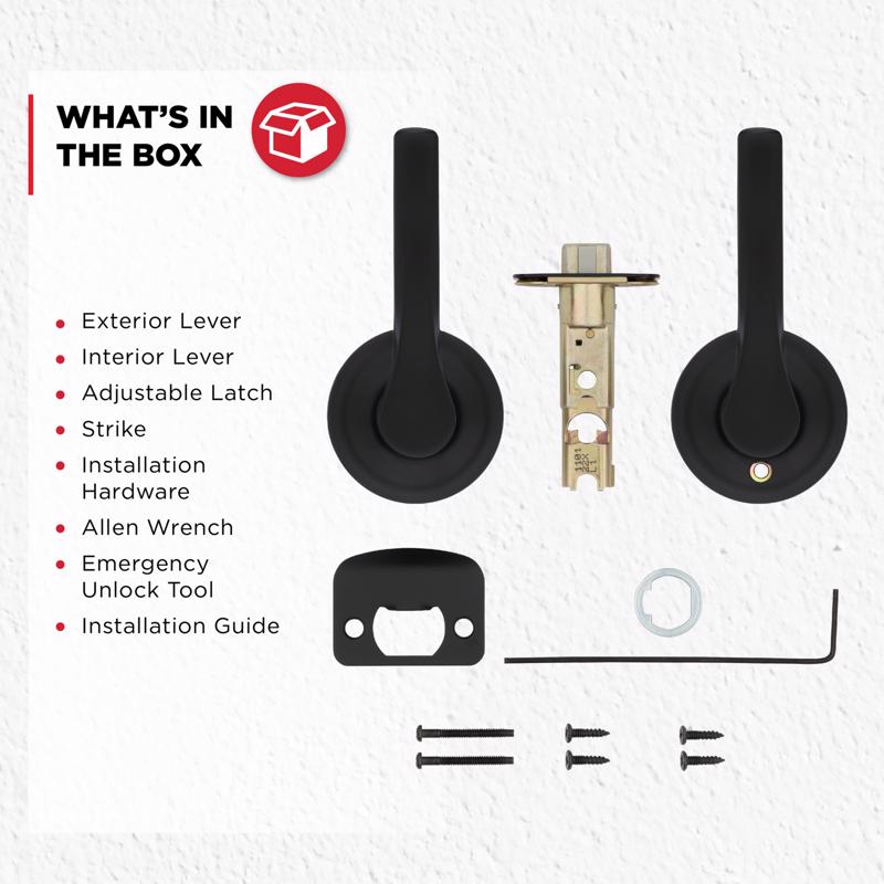 Kwikset Matte Black Privacy Lever Right or Left Handed