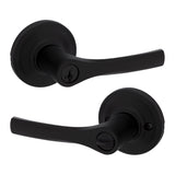 Kwikset Smartkey Security Matte Black Keyed Entry Lever KW1 1-3/4 in.