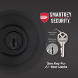 Kwikset Smartkey Security Matte Black Keyed Entry Lever KW1 1-3/4 in.