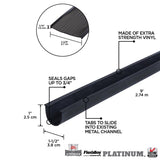 M-D Building Products Platinum Black Vinyl Door Bottom For Garage Doors 9 ft. L X 2.5 in.