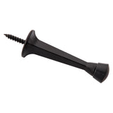 National Hardware Zinc Matte Black Rigid Door Stop Mounts to wall 0.97 in.