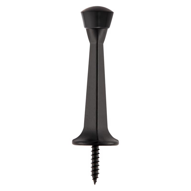 National Hardware Zinc Matte Black Rigid Door Stop Mounts to wall 0.97 in.