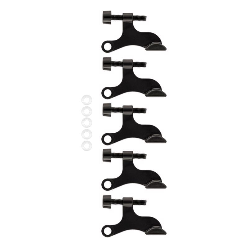 National Hardware 0.65 in. W X 2.53 in. L Zinc Matte Black Hinge Pin Door Stop Mounts to door 0.66 i