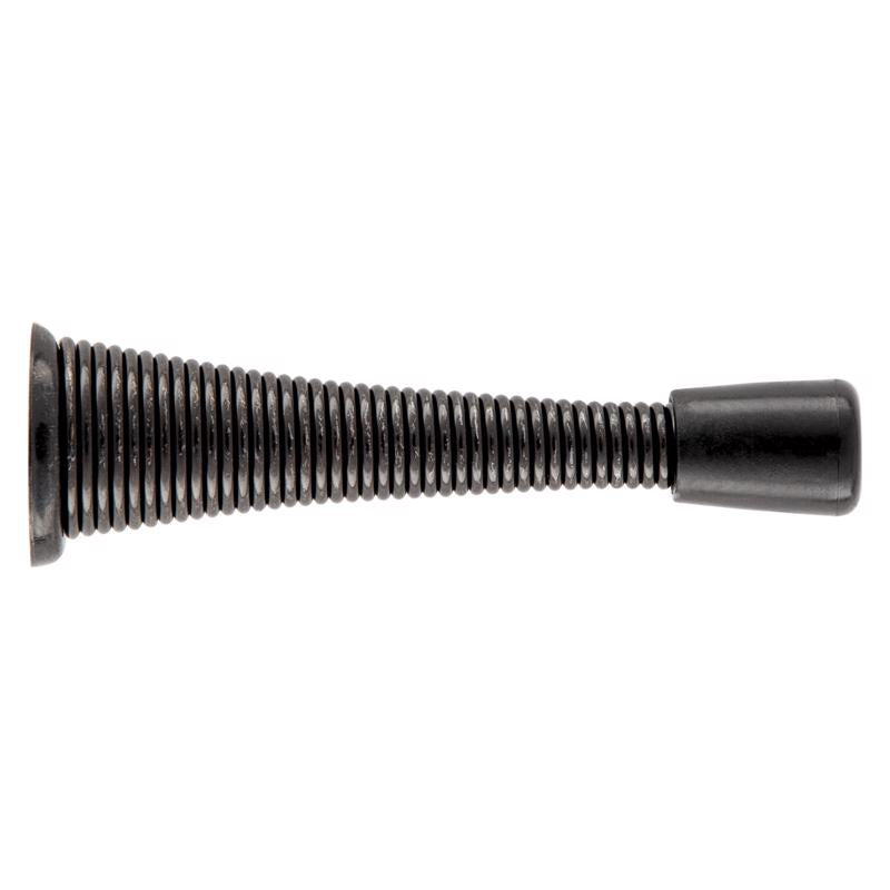 National Hardware 3.12 in. L Steel Matte Black Spring Door Stop Mounts to wall 0.93 in.