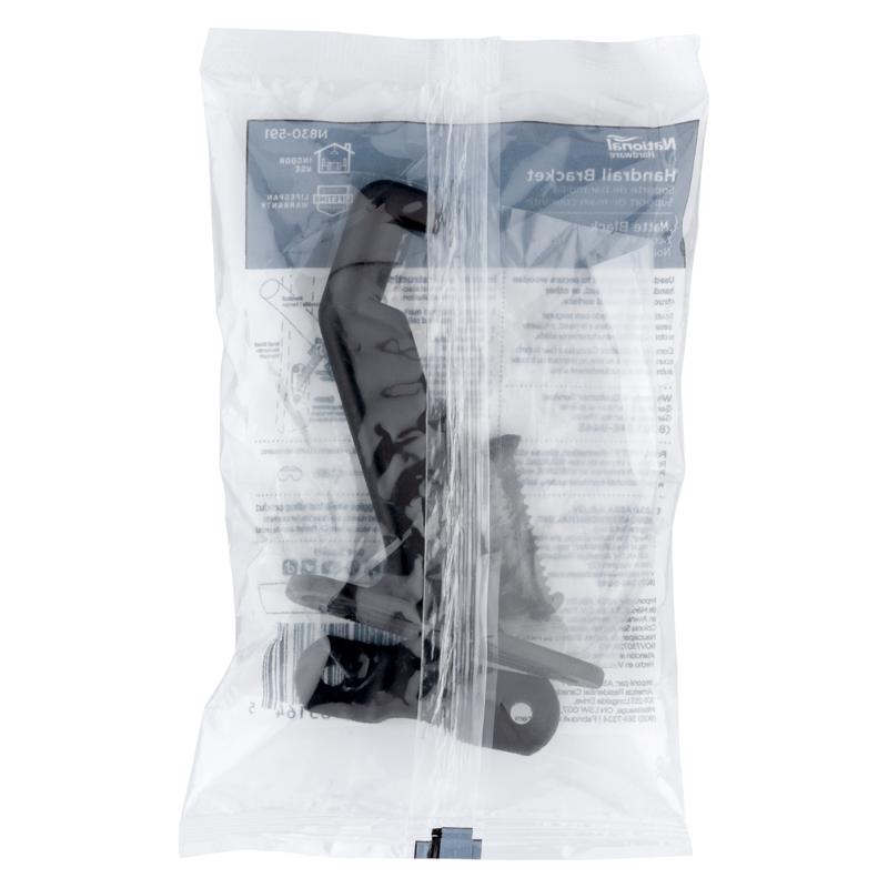 National Hardware Black Zinc Die Cast w/Steel Strap Handrail Bracket