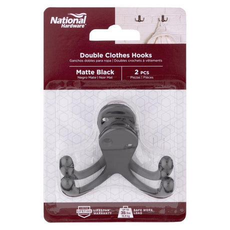 DBL HOK MED MTL BK 2PK