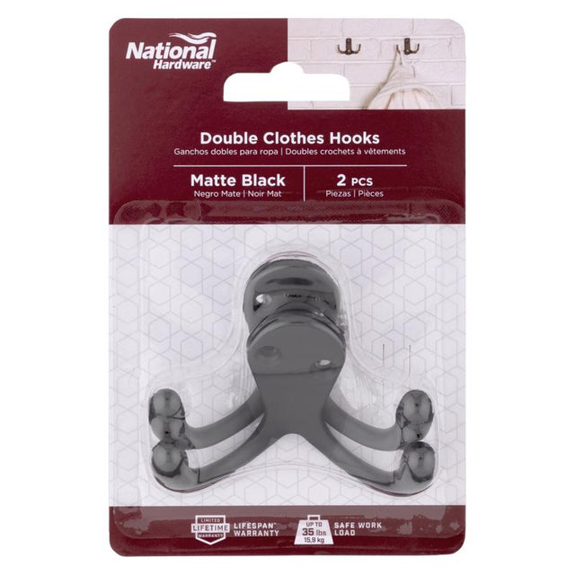 DBL HOK MED MTL BK 2PK