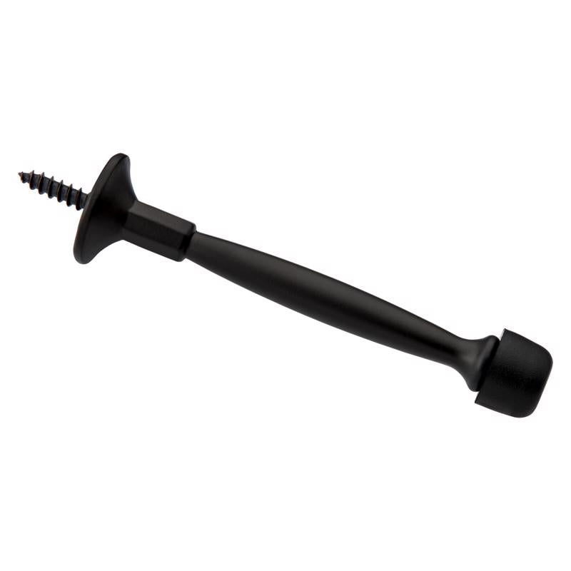 National Hardware Zinc Matte Black Rigid Door Stop Mounts to wall .97 in.