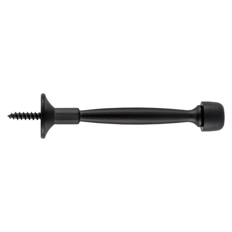 National Hardware Zinc Matte Black Rigid Door Stop Mounts to wall .97 in.