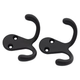 DBL HOK MEDM MTL BLK 2PK