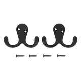 National Hardware Medium Matte Black Metal 1.76 in. L Double Hook 35 lb 2 pk
