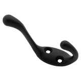 National Hardware Medium Matte Black Metal 4.59 in. L Heavy Duty Coat/Hat Hook 75 lb 1 pk