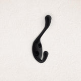 National Hardware Medium Matte Black Metal 4.59 in. L Heavy Duty Coat/Hat Hook 75 lb 1 pk