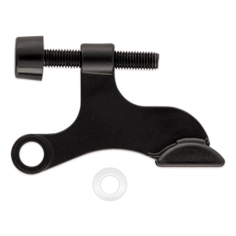National Hardware 0.65 in. W X 2.53 in. L Zinc Matte Black Hinge Pin Door Stop Mounts to door 0.88 i