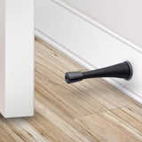National Hardware Steel Matte Black Spring Door Stop Mounts to wall 0.87 in.