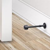 National Hardware Zinc Matte Black Rigid Door Stop Mounts to wall .827 in.