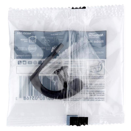 National Hardware Medium Matte Black Metal 3.94 in. L Rope/Tarp Hook 35 lb 2 pk
