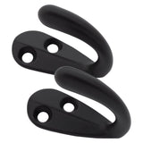 National Hardware Medium Matte Black Metal 3.94 in. L Rope/Tarp Hook 35 lb 2 pk