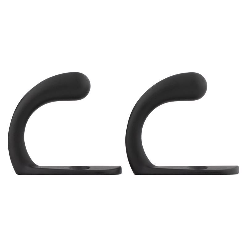 National Hardware Medium Matte Black Metal 3.94 in. L Rope/Tarp Hook 35 lb 2 pk