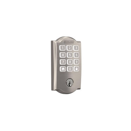 Schlage Arrive Satin Nickel Steel Wi-Fi Deadbolt with Camelot Trim