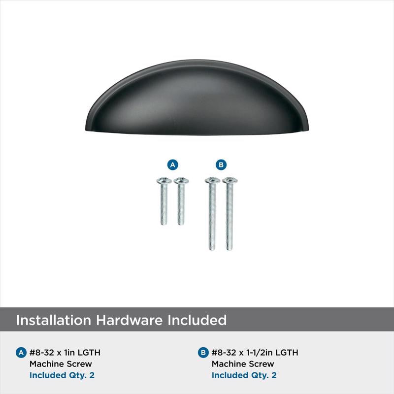 Amerock Ravino Transitional Cabinet Pull 3 in. Matte Black Black 1 pk