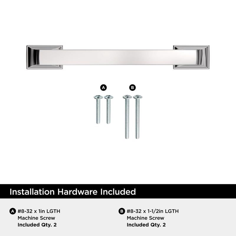 Amerock Incisive Transitional Cabinet Pull 3-3/4 in. Polished Chrome Silver 1 pk