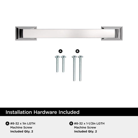 Amerock Incisive Transitional Cabinet Pull 3-3/4 in. Polished Chrome Silver 1 pk