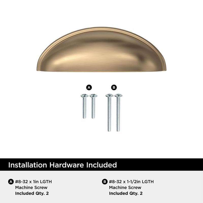 Amerock Ravino Transitional Cabinet Pull Cup 3 in. Champagne Bronze Gold 1 pk