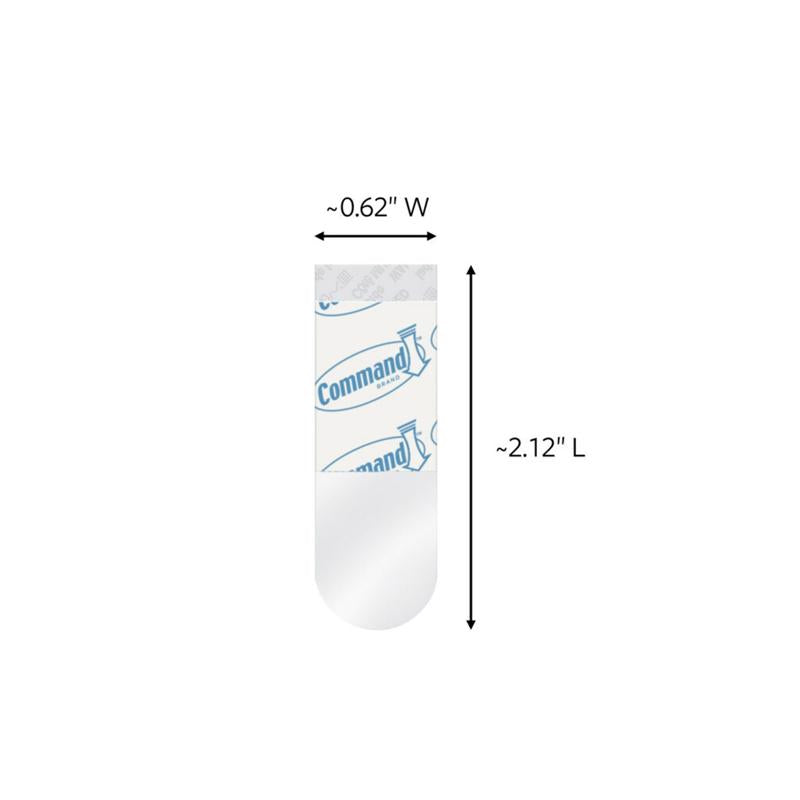 3M Command Small Plastic Refill Strips 2.12 in. L 16 pk