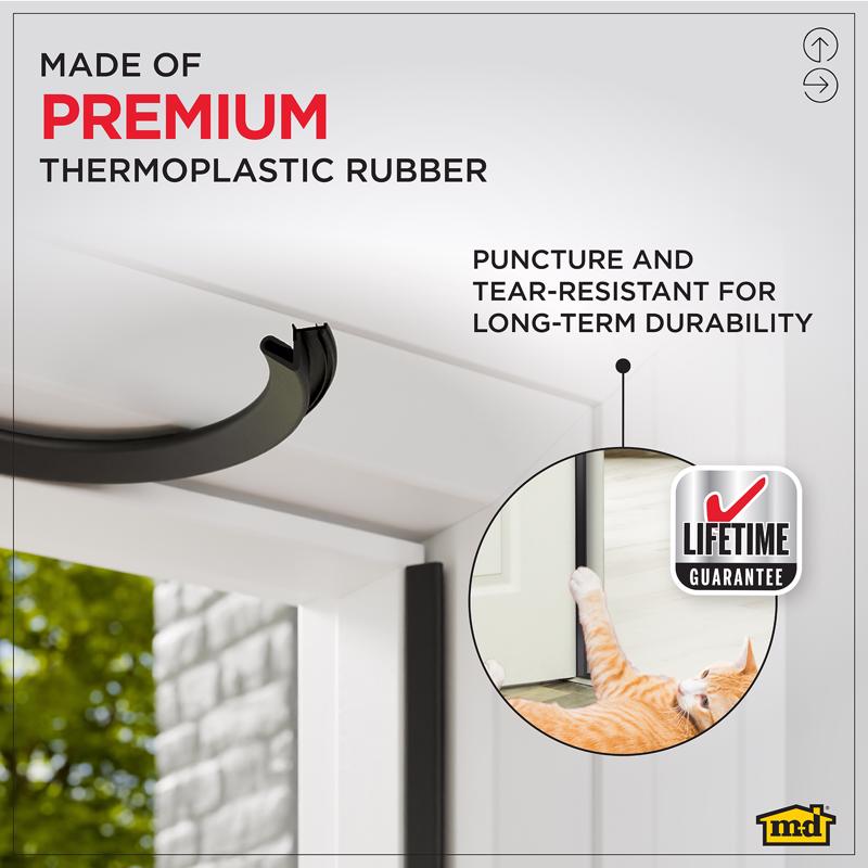M-D Building Products Black Rubber Top & Sides Door Seal For Door Jambs 81 in. L X 0.62 in.