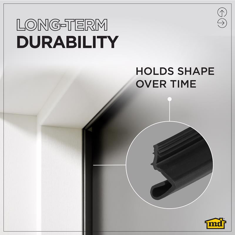 M-D Building Products Black Rubber Top & Sides Door Seal For Door Jambs 81 in. L X 0.62 in.