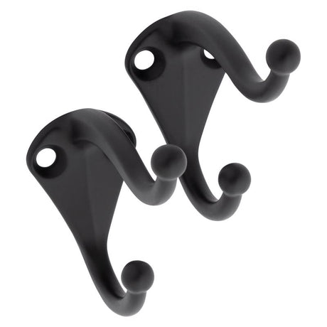 National Hardware Medium Matte Black Steel 6.69 in. L Coat/Hat Hook 35 lb 1 pk
