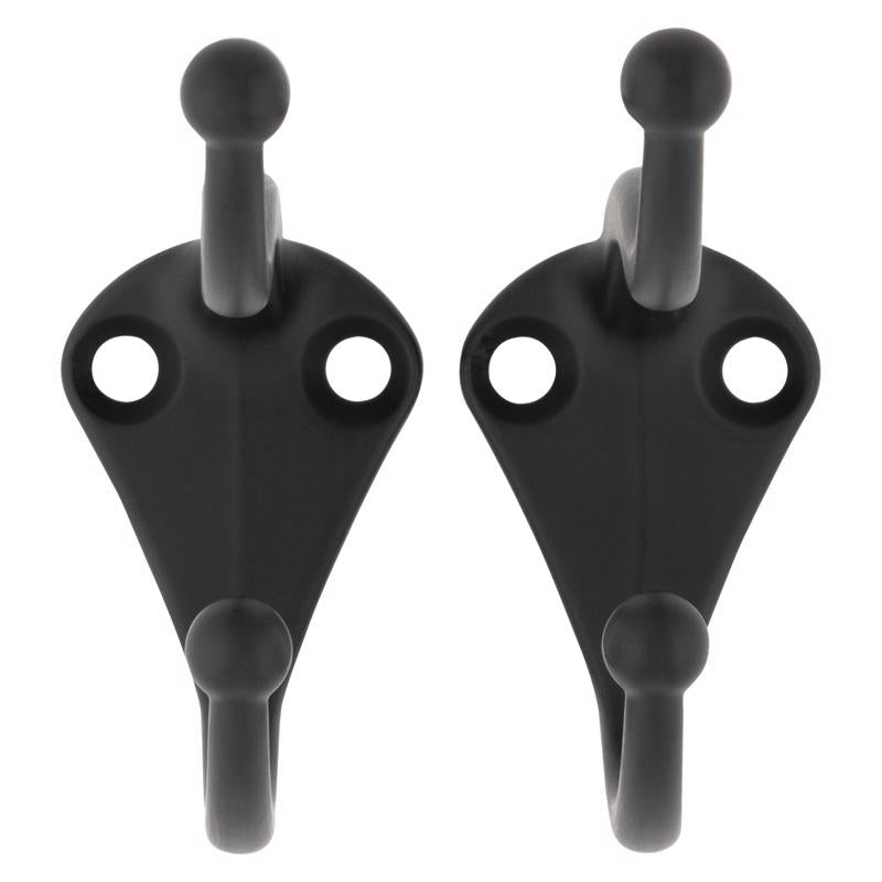National Hardware Medium Matte Black Steel 6.69 in. L Coat/Hat Hook 35 lb 1 pk