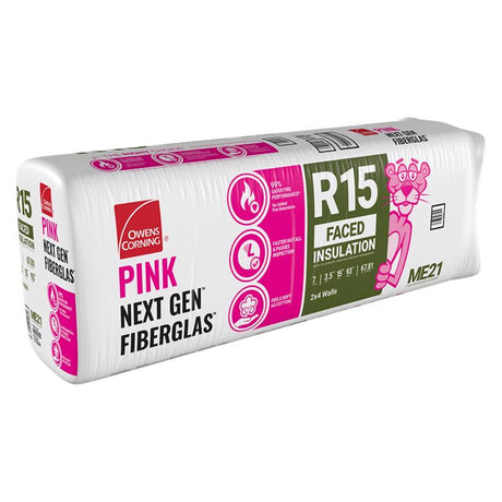 Owens Corning 15 in. W X 93 in. L X 3.5 in. 15 Kraft Faced Fiberglass Insulation Batt 9.69 sq ft