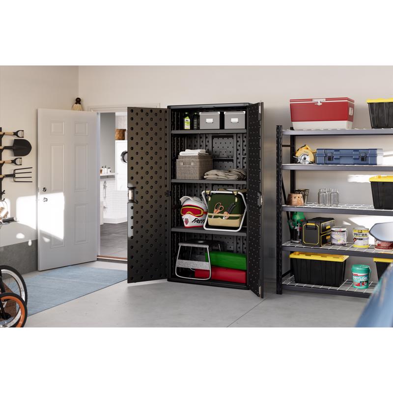 Suncast Cabinet 80.25 in. H X 40 in. W X 20.25 in. D Black Resin 2-Door Cabinet