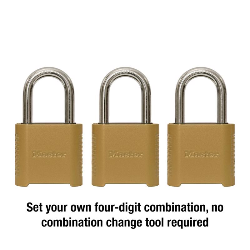 Master Lock 3.32 in. H X 2 in. W X 1.5 in. L Die-Cast Zinc 4-Digit Combination Combination Padlock