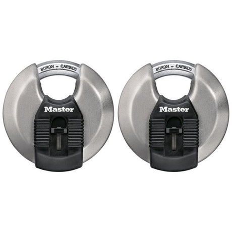 Master Lock 3-1/8 in. W Stainless Steel 4-Pin Cylinder Disk Padlock
